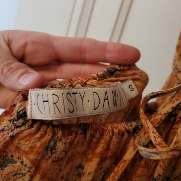 Christy Dawn Delphine strappy summer dress Tan Paisley -size small - Picture 7 of 8